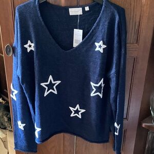 Navy Blue Star Sweater